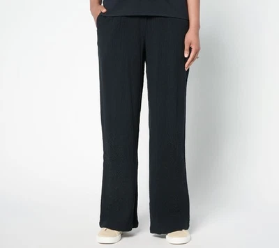 Peace Love World Women's Pants Sz XS Boheme Regular Cotton Gauze Black A691383 - Image 1 of 4