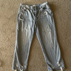 Pantalones de mezclilla Pistola para mujer talla 31 Charlie tiro alto desgastados pierna recta botón mosca - Imagen 1 de 10