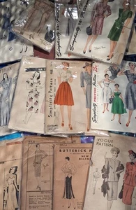 Vintage Pattern Lot Butterick Vogue Hollywood Simplicity Du Barry 14 16  - Picture 1 of 12