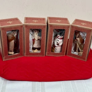 Vtg 90s Walnut Ridge Primitives Old World Santa 1880 1885 Noel Noel Snowman 1995 - Picture 1 of 9