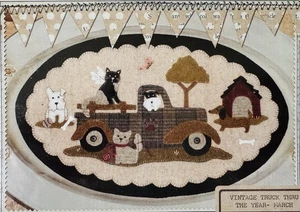 Buttermilk Basin “March” Vintage Truck thru the Year Wool Appliqué Pattern - Picture 1 of 3