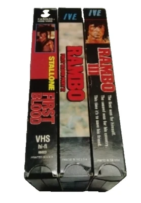 Rambo Trilogy VHS 1995 First Blood, First Blood Part II, Rambo III *tested - Image 1 of 4