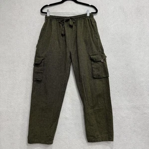 Pantalones de cáñamo del Himalaya para hombre grandes oliva cargo cordón cintura elástica sin THC - Imagen 1 de 10