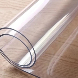 Tovaglia PVC vinile trasparente trasparente spessore 2 mm protezione tavolo copertura plastica - Foto 1 di 10