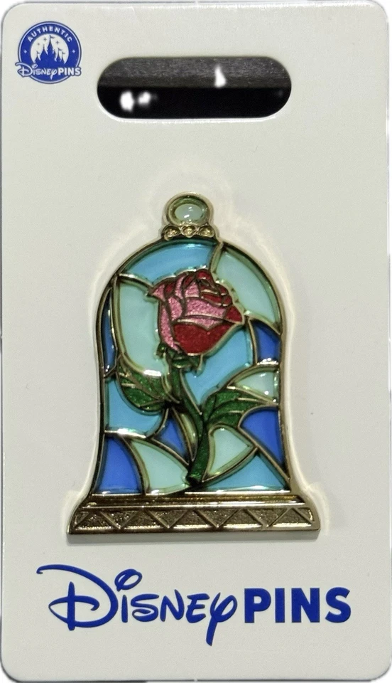 Disney Beauty & The Beast Belle Rose Stained Glass Pin New - Image 1 of 1