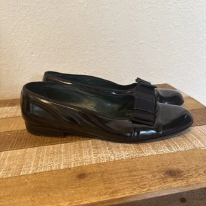 Gucci Patent Leather Opera FLATs WITH GG CANVAS Size 43 Vintage - Picture 1 of 17