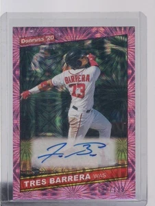 TRES BARRERA PINK AUTO 2020 PANINI DONRUSS BASEBALL - Picture 1 of 2