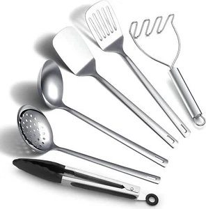 6-Pc Stainless Steel Kitchen Utensils Set - Picture 1 of 8