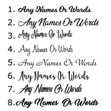 Custom Personalised Name/Word Cut-Vinyl Decal Sticker 8 Fancy Script Font Styles