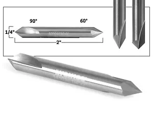 60 & 90 Grad V Nut Vollhartmetall Router Bit - 1/4" Schaft - Yonico 14103q - Bild 1 von 2