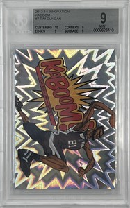 2013-14 Panini Innovation Kaboom #7 Tim Duncan BGS 9 Case Hit SSP