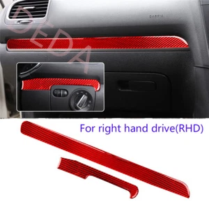 RHD Red Carbon Fiber Center Console Dashboard Trim For VW Golf 6 MK6 GTI 2008-12 - Picture 1 of 11