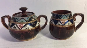 Dean & Sons Tunstall Azúcar y Crema Hecho a Mano Pintado a Mano Inglaterra - Imagen 1 de 6