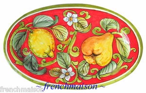 Italian Handmade Handpainted Ceramic Lemon Pear Tuscan Sun Pottery Plate Dish - Picture 1 of 2