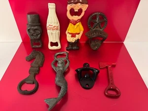 Selling A Lot Of 8 Vintage Figural Bottle Openers - Picture 1 of 14