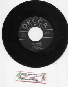 45 RPM  Record    RUSS MORGAN  BLUE CHRISTMAS / The Mistletoe Kiss  VG - Imagen 1 de 3
