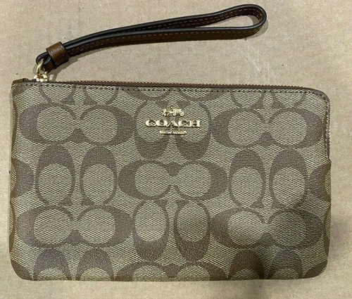 Coach Polso Large Cerniera Ad Angolo In Tela Firmata 6648 Sella IM Cachi