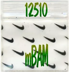 100 MINI SACCHETTI SWOOSH 12510 MARCA APPLE 1,25x1,0" NERO BIANCO - Foto 1 di 12