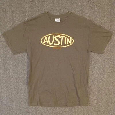 Gildan Keep Austin Weird Graphic Tshirt Mens Medium SS Crew Neck Gray Cotton - Image 1 of 4