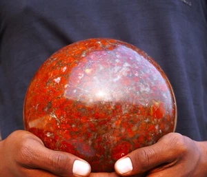 Large 150MM Red King Cobra Jasper Stone Minerals Metaphysical Sphere Ball - Picture 1 of 14