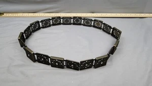 Bronze Square Link Rhinesone Bohemian Concho Gürtel Filigran Elastisch Vintage - Bild 1 von 14