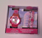 Minnie Mouse Migający zestaw zegarków LCD i bransoletek - nowy w pudełku