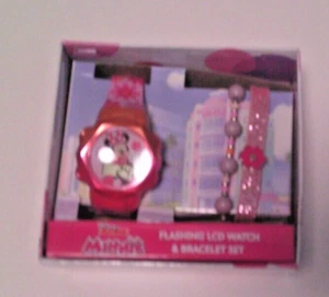 Minnie Mouse Flashing LCD Watch & Bracelet Set - New in Box - Picture 1 of 2