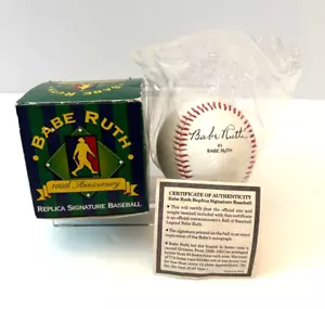 1995 Babe Ruth 100th Anniversary Replica Signature Baseball SEALED w/Box & Paper - Picture 1 of 3