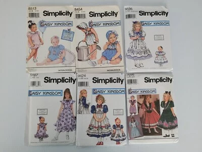 7 Simplicity Daisy Kingdom Child Doll Pattern 8454 8513 9424 9596 9167 7698 7238 - Image 1 of 4