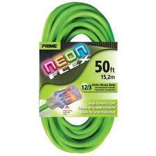Prime NS512830 Neon Green Flex Extension Cord- 50 ft.