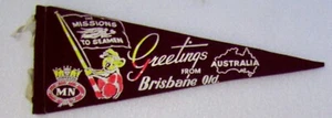 1950/60er SOUVENIR WIMPEL FILZFLAGGE - The Missions to Seamen Brisbane Australien - Bild 1 von 3