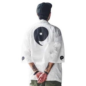 Niepce White Magatama Kimono Shirt Japanese Streetwear Lightweight Cardigan - Picture 1 of 12