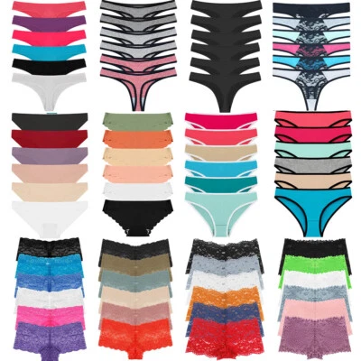 6er Set Damen Tanga String Tanga Baumwolle Slip Stretch Unterwäsche Panty Hösche - Bild 1 von 2