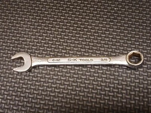 Vintage S-K Tools C-12 Combination Wrench, 6 Point, 3/8". Made in USA - Picture 1 of 2
