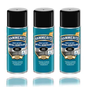 3x Hammerite Metall-Schutzlack MATT SCHWARZ 400ml Spray Rostschutz Lackierung - Bild 1 von 2