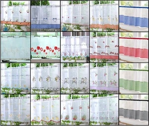 Kitchen Voile Cafe Net Curtain Panel 32 NEW Designs 12" 18" 24" Drop FREE POST - Picture 1 of 28