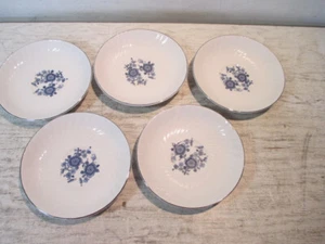 5er Set Wedgwood Royal Blue Ironstone Enoch Blue Floral 5-3/4" Kaffee Untertassen - Bild 1 von 6