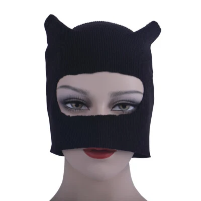 2022 The Batman Catwoman Mask Black Hood Cosplay Superhero Masquerade Props New - Image 1 of 4