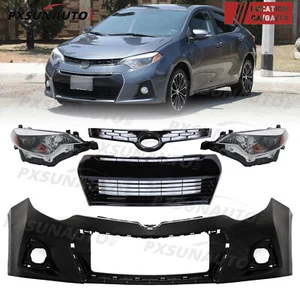 Fit 2014-2016 Toyota Corolla S Bumper Cover Upper Lower Grill Grille Headlights - Bild 1 von 17