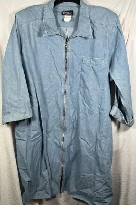 De colección. Top de mezclilla azul Chez diseñado por Tandy Lt talla 28W con cremallera hecho en EE. UU. Foto 1 de 4