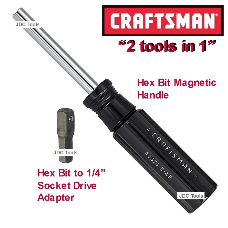 Craftsman Magnetic Bit Holder Handle w 1/4 Drive Spinner Adapter - Image 1 of 1