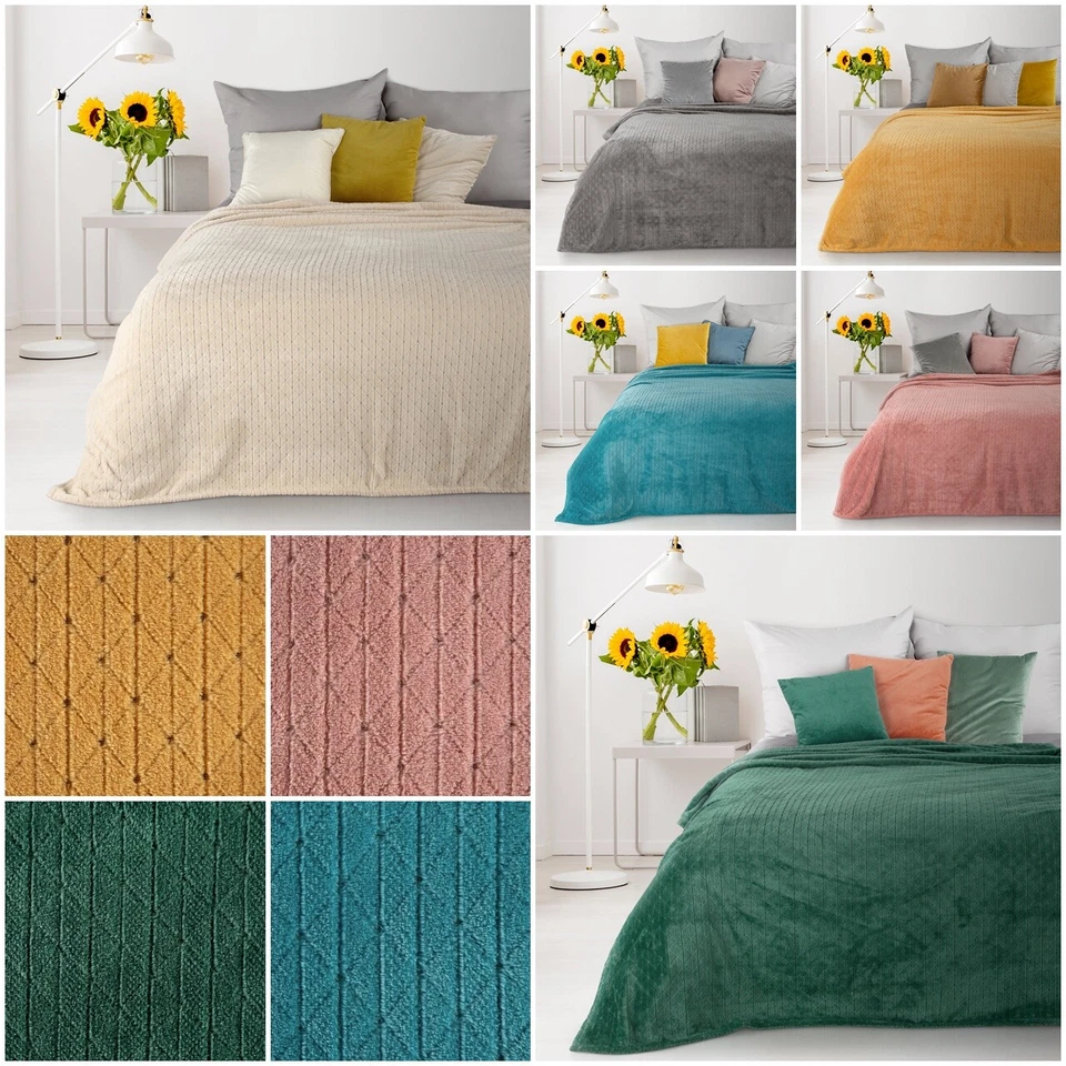 Decke Wohndecke Kuscheldecke Tagesdecke MICROFASER 150X200 170x210 200x220 SOFT - Bild 1 von 1