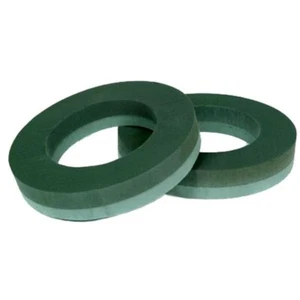 Paquete de dos anillos de corona de espuma floral marco de homenaje funerario de 8" Val Spicer espuma húmeda - Imagen 1 de 3