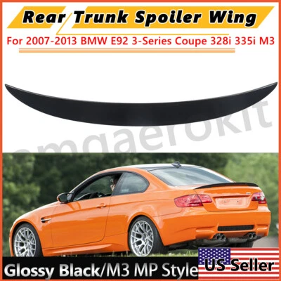 Gloss Black Spoiler Wing High Kick Trunk For BMW E92 Coupe 328i 335i M3 2007-13 Foto 1 de 4
