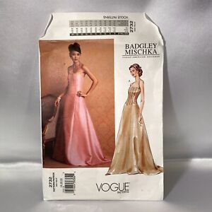 Badgley Mischka Dress Sewing Pattern Vogue 2732 sz 12 - 22 Special Occasion NEW