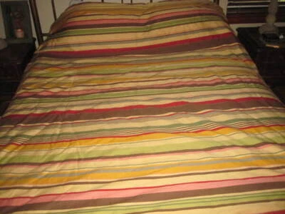 PotteryBarn Duncan Stripes Twin 100% Cotton Duvet Cover w/1 Euro Sham EUC - Image 1 of 4