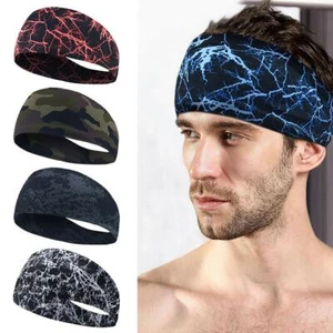 1/6x Mens Sweat Sweatband Headband Stretch Sports Head Running Yoga Gym N9Y5 - Picture 1 of 19