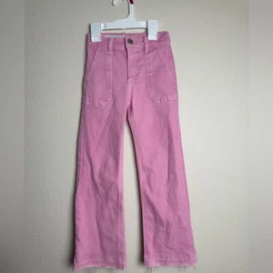 Zara Girls Size 6 high and adjustable waist pink flare jeans - Picture 1 of 6