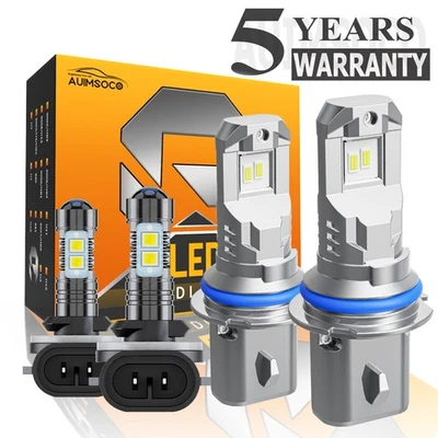 For Ford Escort Hatchback / Sedan 1990-1996 LED Headlight Hi Low Fog Light Bulbs - Image 1 of 4