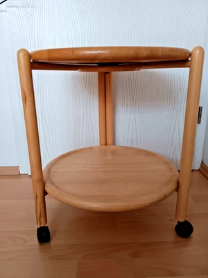 Scandinavian Side Table Serving Trolley Removable Trays Lazy Susan 1970s - Image 1 of 4